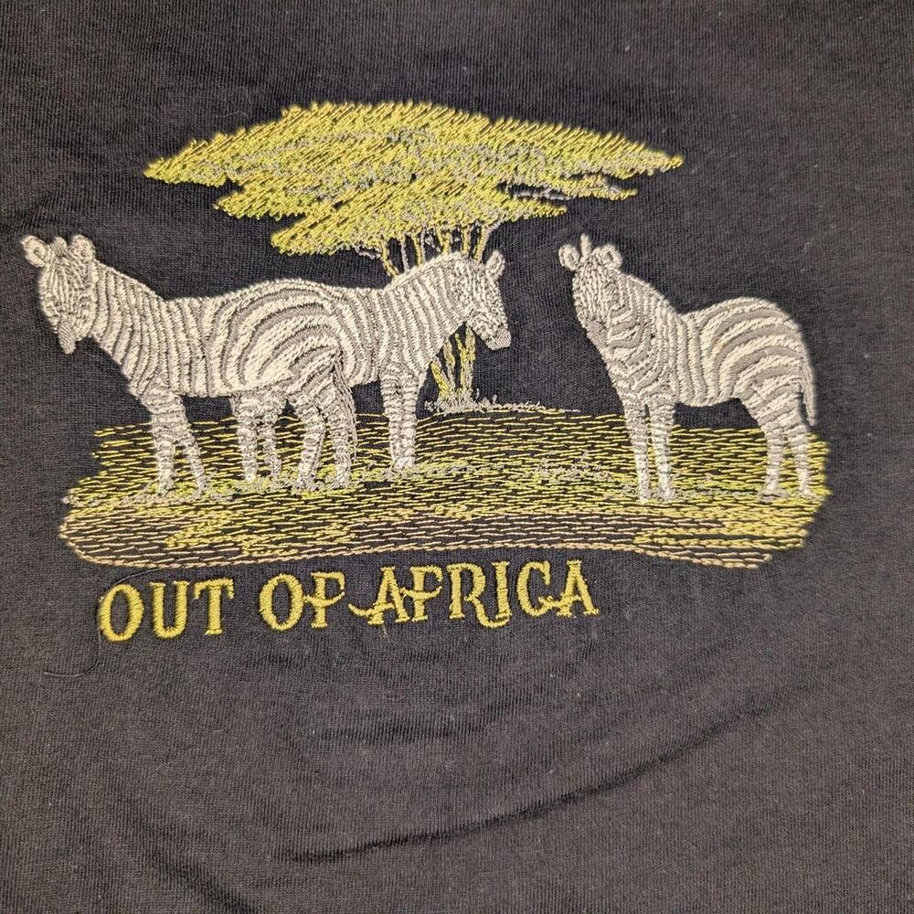 Vintage Embroidered "Out of Africa" T-shirt - Size L